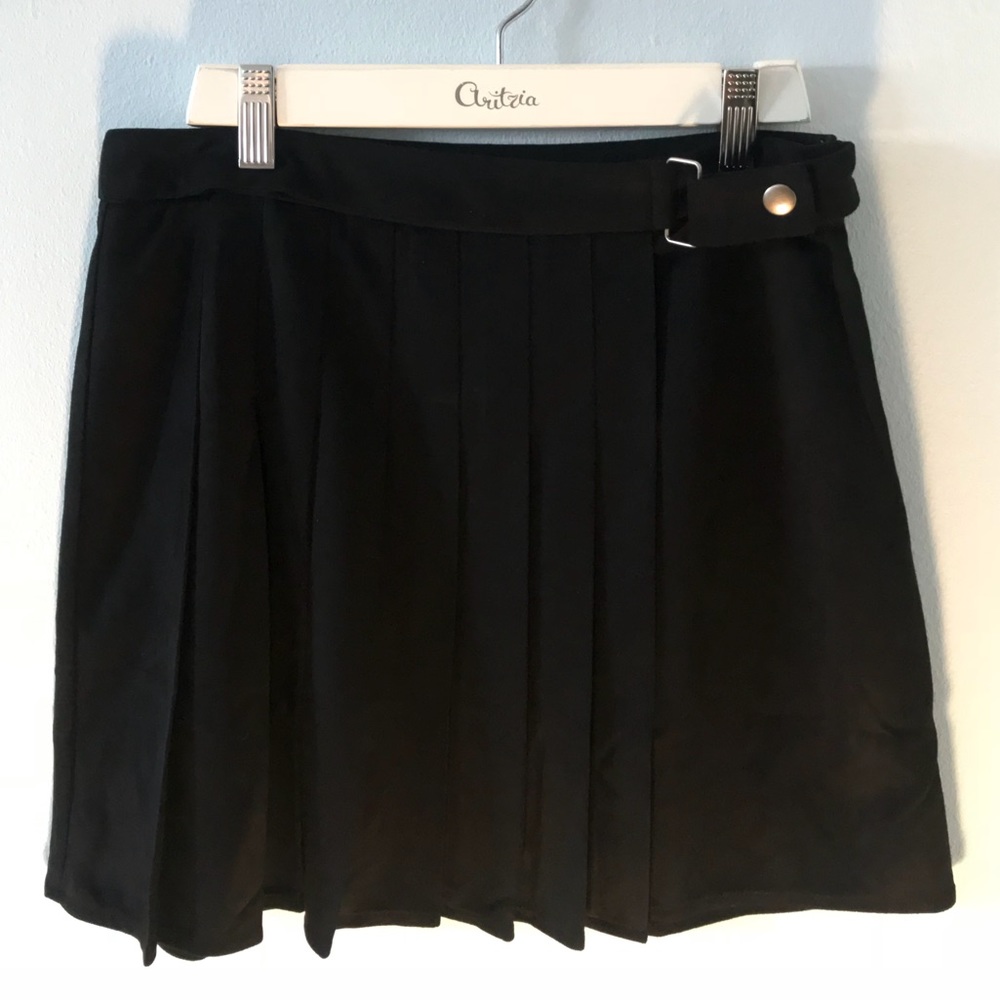 black suede mini skirt